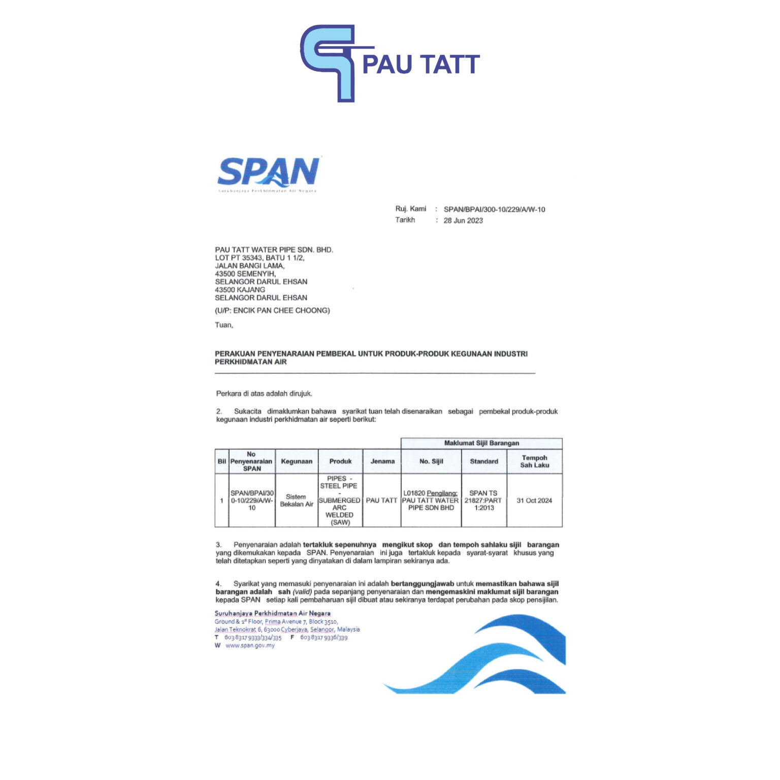 Pau Tatt MSCL Pipe • Plumbing Supplier Malaysia