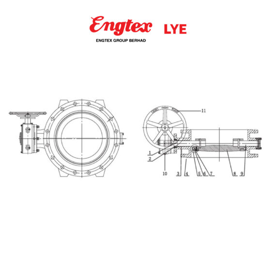 LYE Butterfly Valve Double Eccentric Flanged