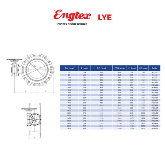 LYE Butterfly Valve Double Eccentric Flanged